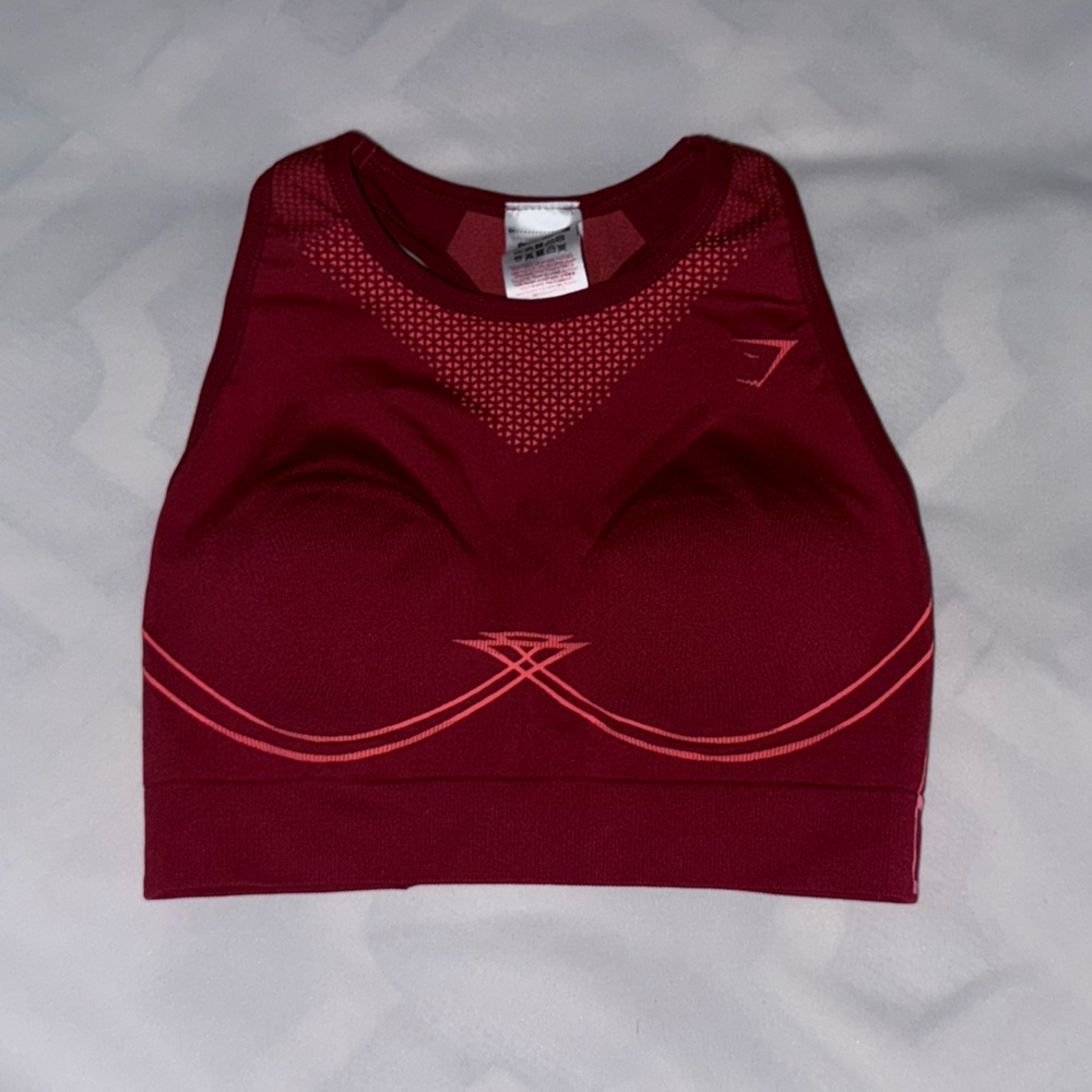 Red Athletic Crop Top and Leggings Set